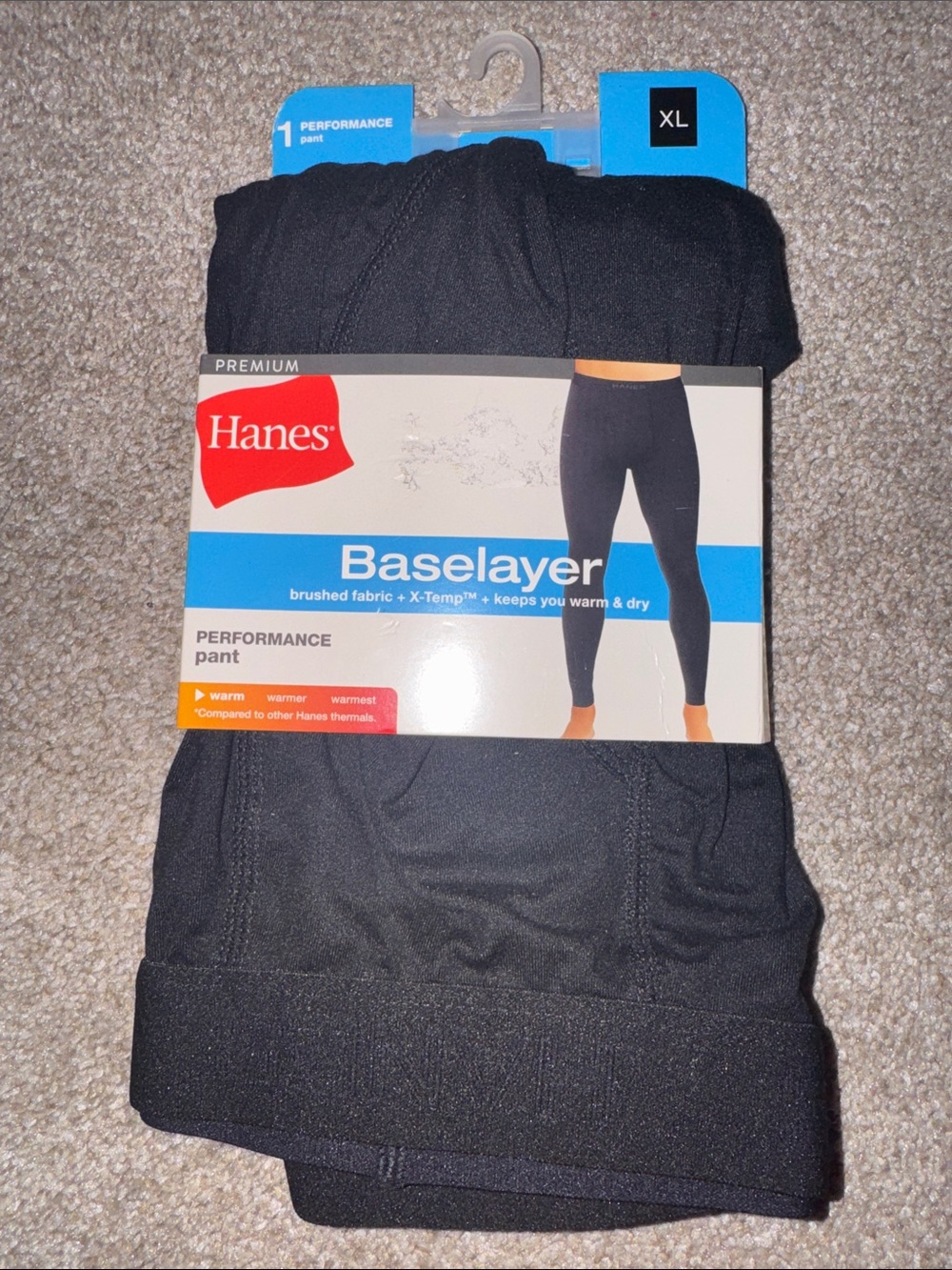 Hanes Baselayer Performance Leggings - Black